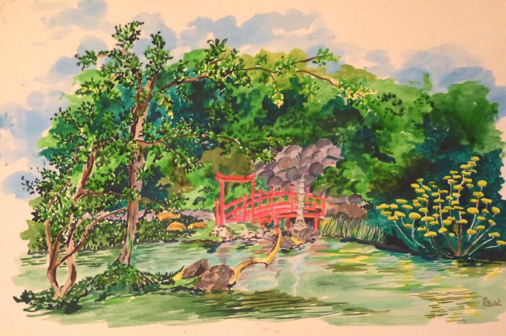 Pont japonnais du jardin de Maulévrier