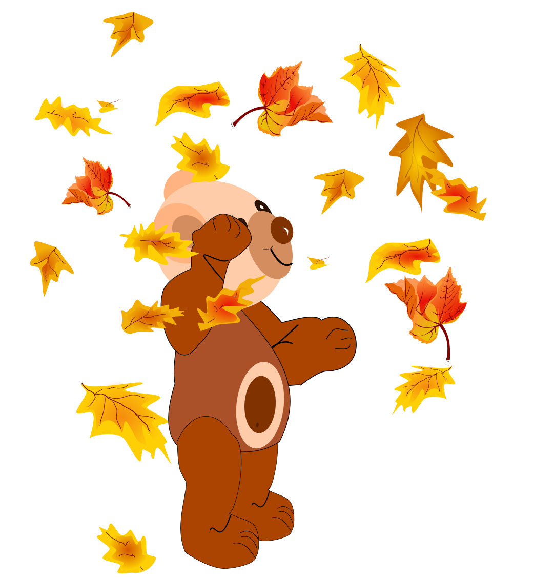 Dessin Nounours feuilles d’automne